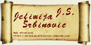Jefimija Srbinović vizit kartica